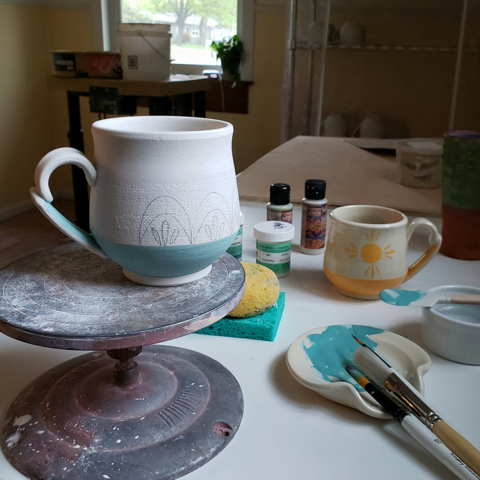 Mixing Paints for Pottery Mugs